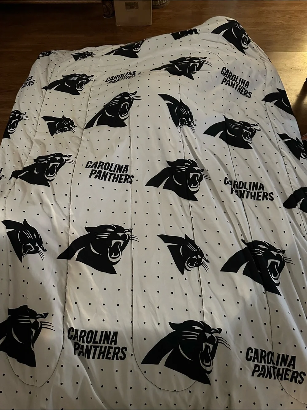 NFL Carolina Panthers Black and Blue Comforter with Team Logo